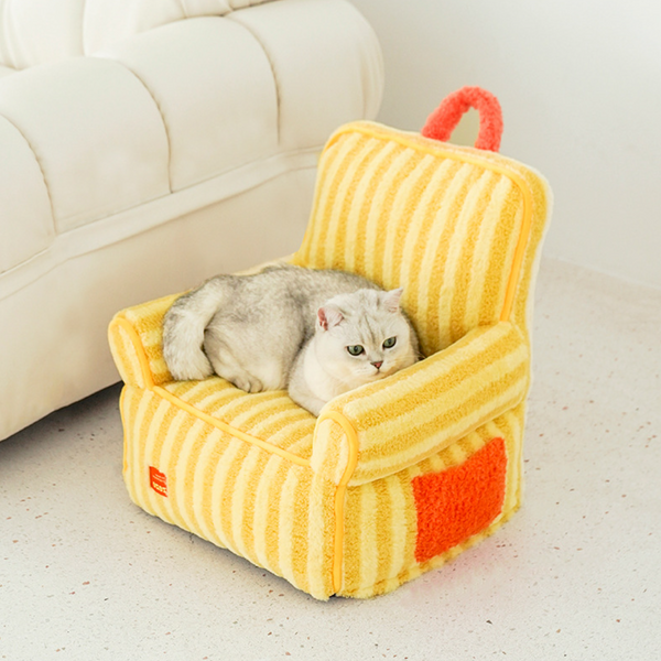 ZEZE Modern Striped Cat Sofa With Pocket